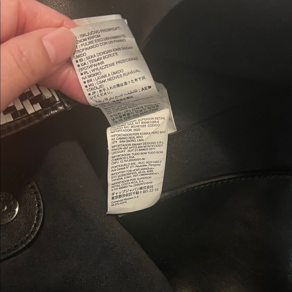 #0961+ Ashbury Woven Strip Black & White Chevron Tote Bag - Picture 11 of 13